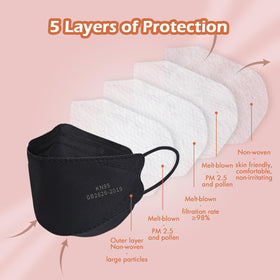 Borje KN95 masks in packaging, individually wrapped for on-the-go use