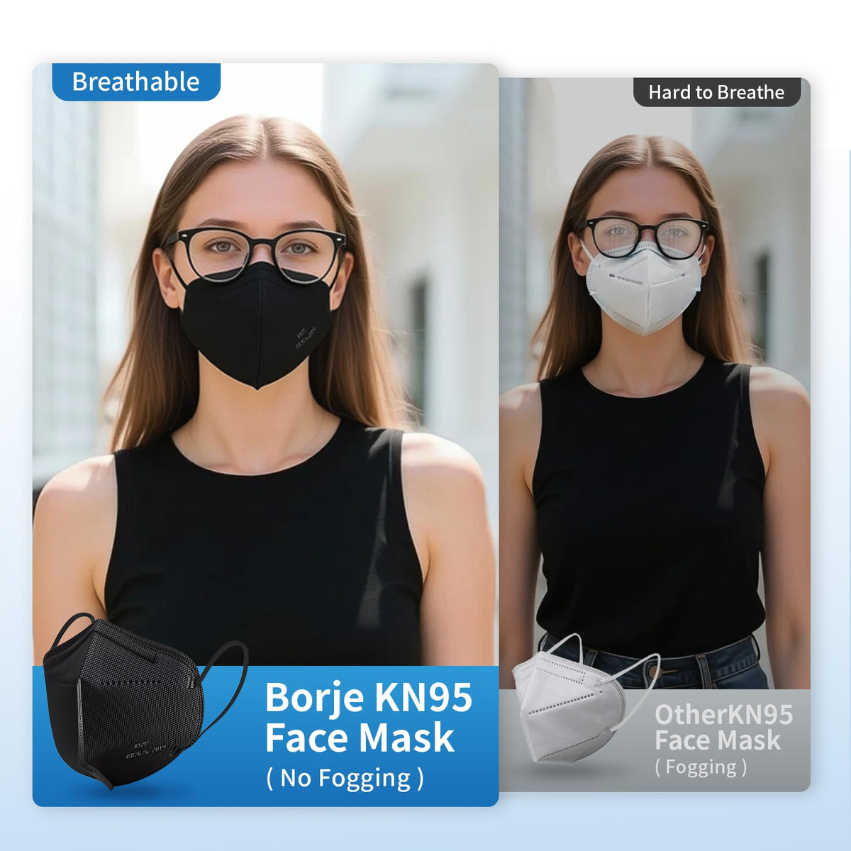 Borje KN95 worn in crowded places supports daily protection