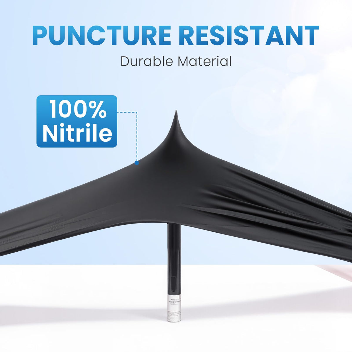 Borje black nitrile gloves with textured palms for secure grip in tasks.