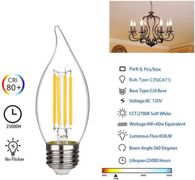 BORT C35/E26 chandelier installation ready for ceiling fixtures