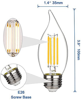 BORT C35/E26 dimmable bulb on a dimmer switch