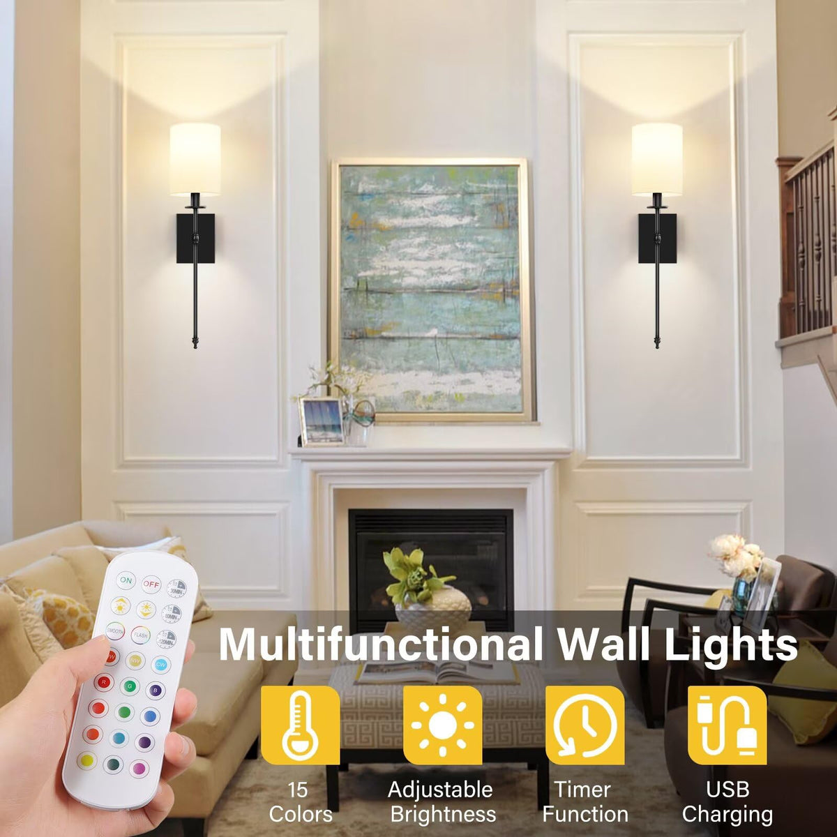 Bosceos dimmable sconce with 10 brightness levels for any mood.