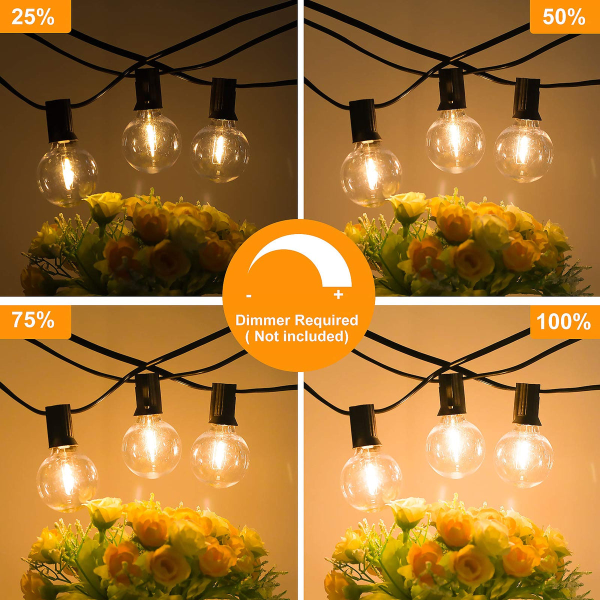 Bosceos energy-saving 1W bulbs reduce power while delivering warm glow.
