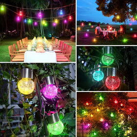 Bosceos 12-pack glass globe lights create festive accents for holidays and gatherings.