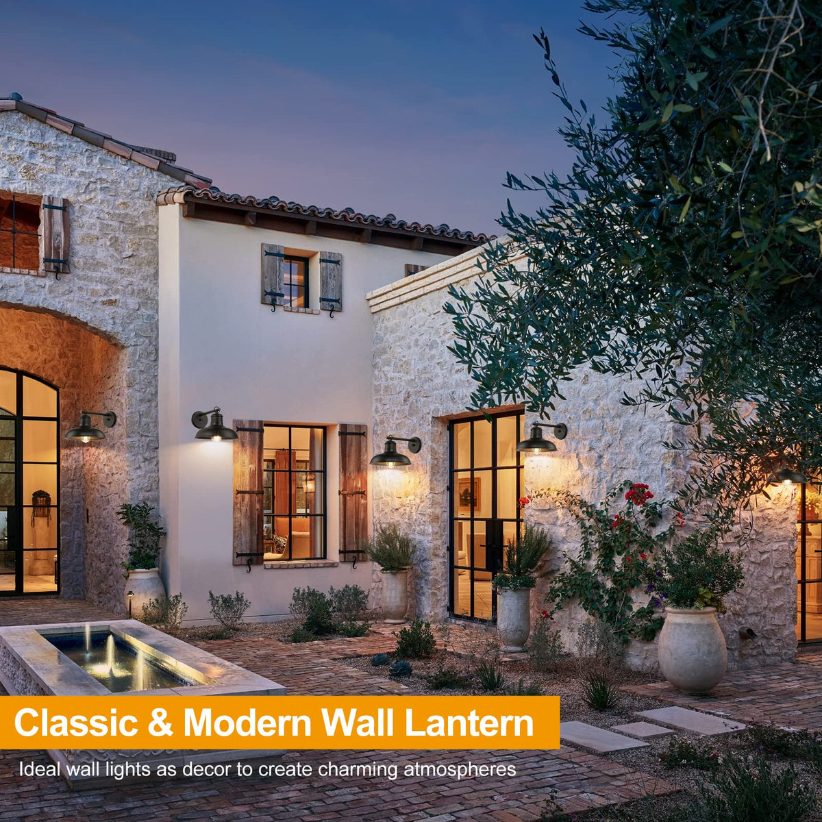 Bosceos outdoor lights withstand extreme weather for porch, patio, or garage.