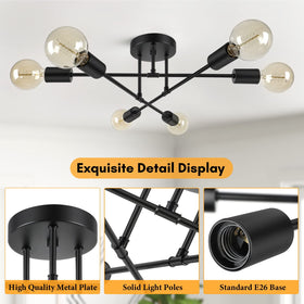 Bosceos Sputnik with E26 base supports versatile bulb options.