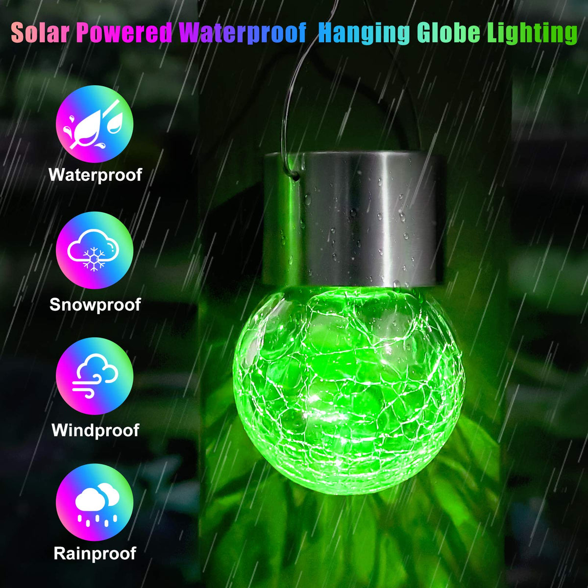 Bosceos solar globe lights stay bright in any weather, perfect for yard décor.