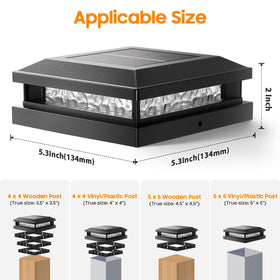 Bosceos 360-degree solar post cap light delivering bright boundary illumination.