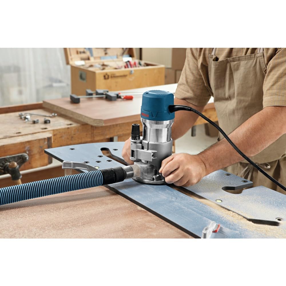 Bosch 1617EVS dust-sealed switch minimizes debris and improves reliability.