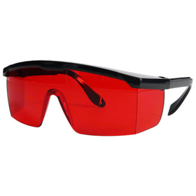 Bosch 57-GLASSES with red lens enhances beam visibility in bright conditions.