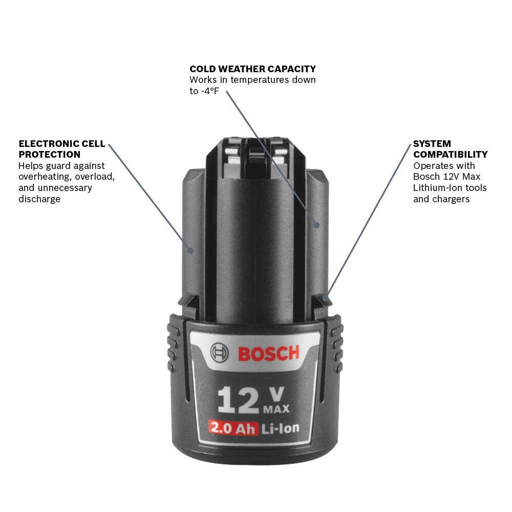 Bosch BAT414-2PK side view, lightweight 0.3 lb design for easy maneuverability.