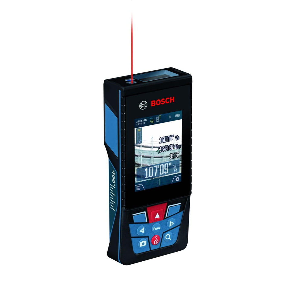 Bosch Blaze GLM400C digital viewfinder locates laser spot clearly in sunlight