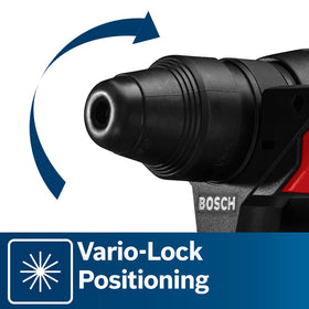 Bosch Bulldog Extreme SDS-plus: tool-free bit changes with automatic locking and dust protection.