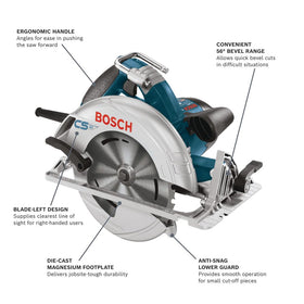 Bosch CS10 magnesium footplate for durability and flat, stable cutting.