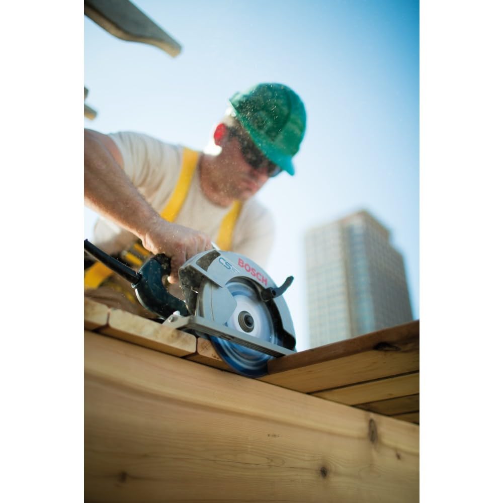 Bosch CS10 high-contrast bevel and depth scales for quick alignment.