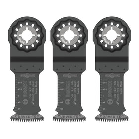 Bosch curved Tec blade design delivers smoother plunge cuts.