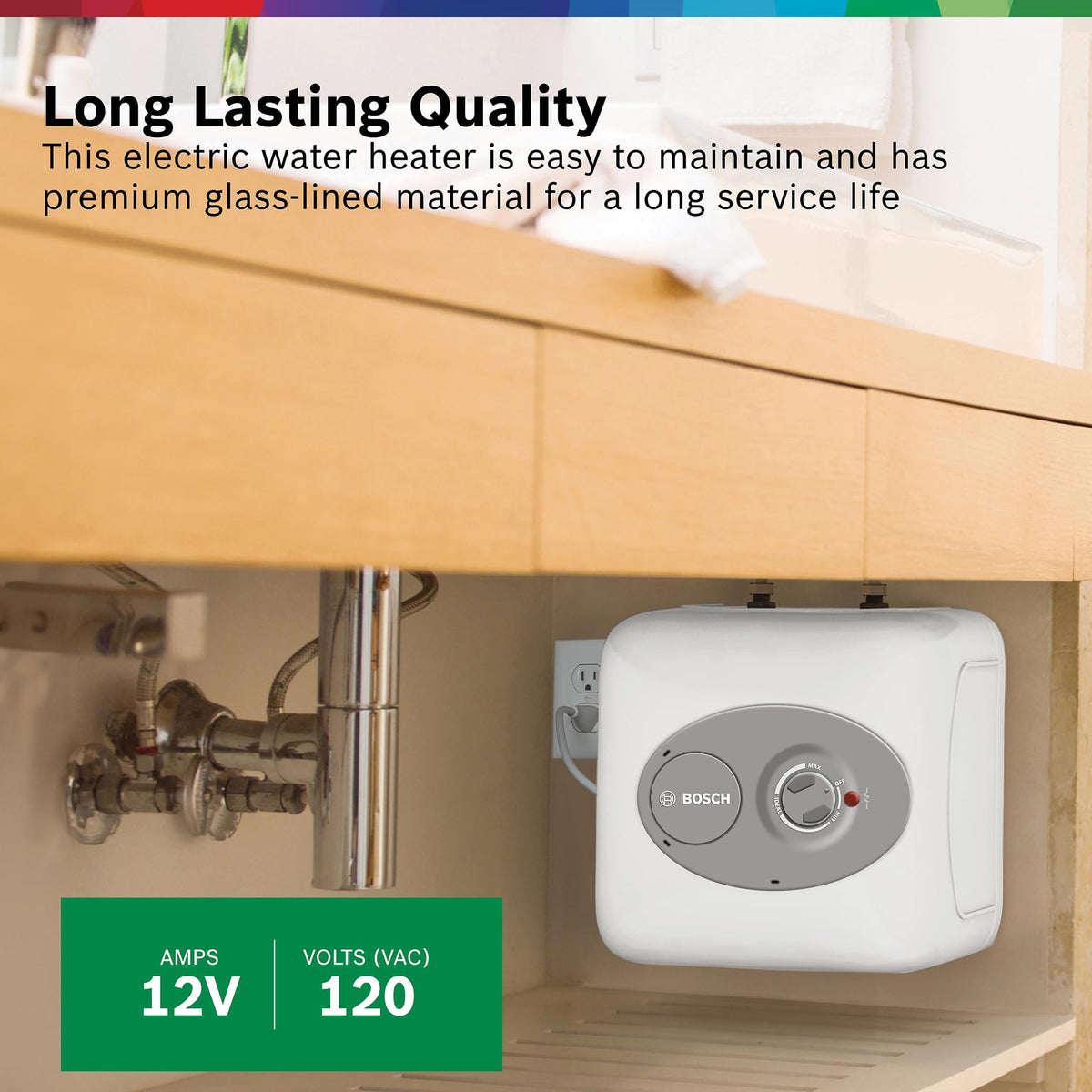 Bosch ES4 compact mini-tank ideal for shelf, wall, or floor installation