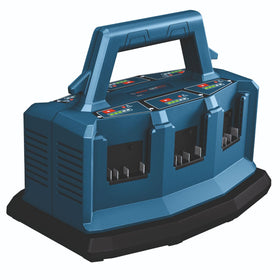 Bosch GAL18V6-80 front view with six bays enabling rapid multi-battery charging