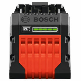 Bosch GBA18V120 charge-status indicator clearly visible for quick checks.