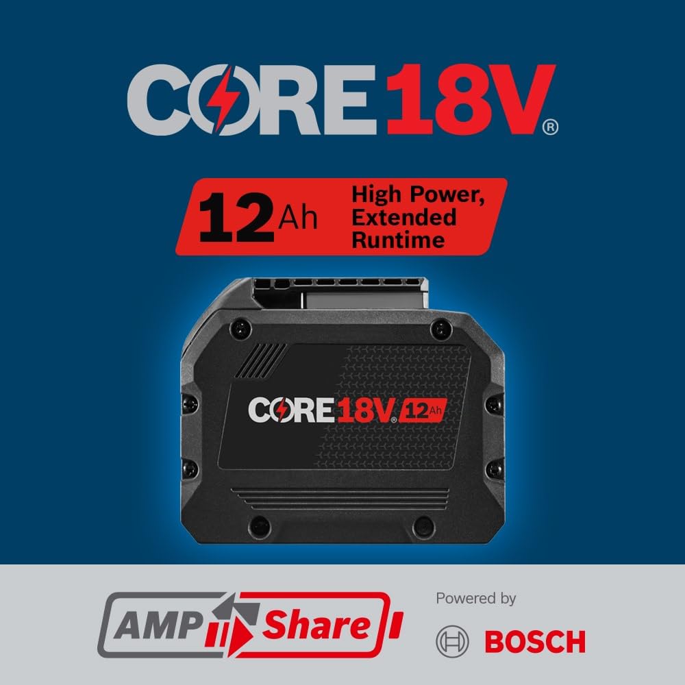 Bosch GBA18V120 power rails and flexible board reduce resistance.