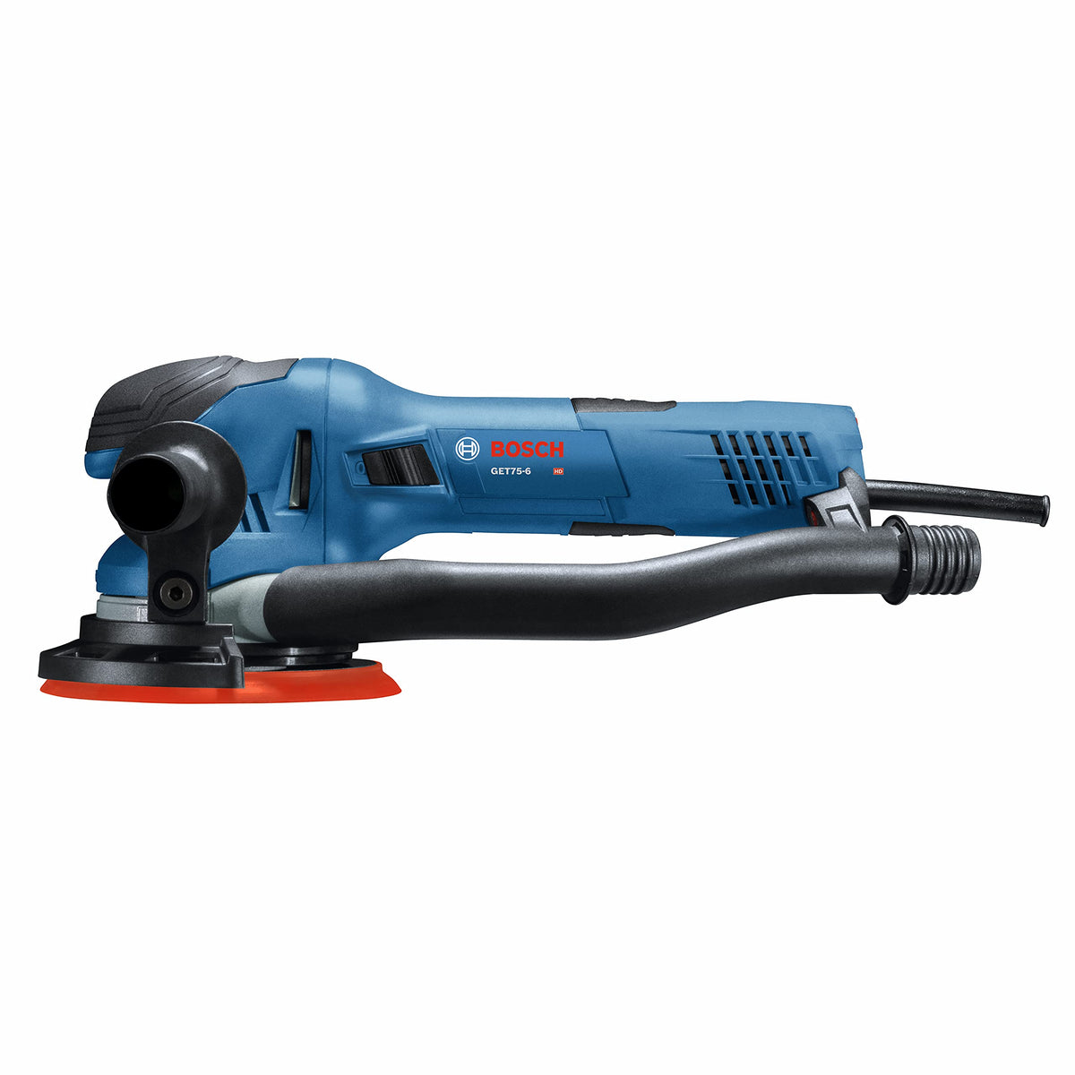 Bosch GET75-6N soft backing pad minimizes gouging for smoother finishes.