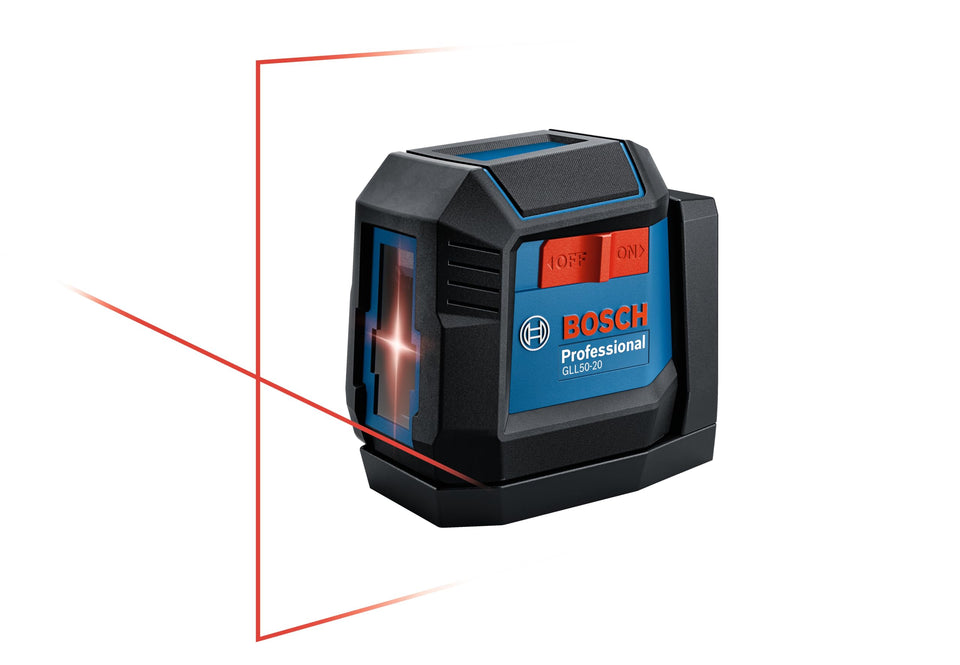 Bosch GLL50-20 cross-line laser setup for precise alignment projects.
