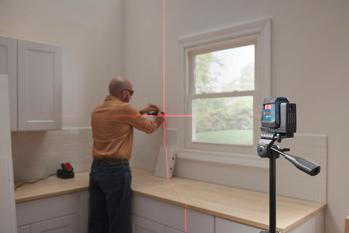 Bosch GLL50-20 tilt-ready lines for angled layout tasks.