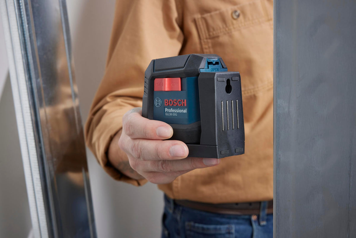 Bosch GLL50-20G 1/4-inch tripod thread compatibility for versatile mounting options.