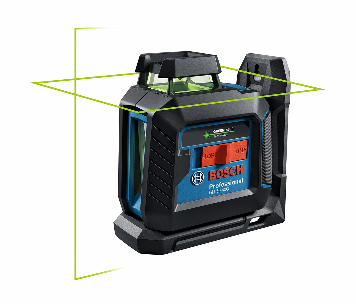 Bosch GLL50-40G green-beam laser for bright room-wide alignment.