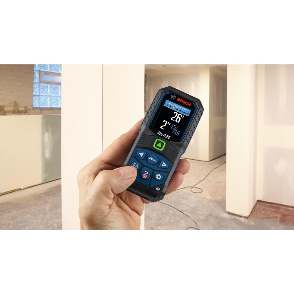 Bosch GLM165-25G Blaze rounding button speeds fractional measurements