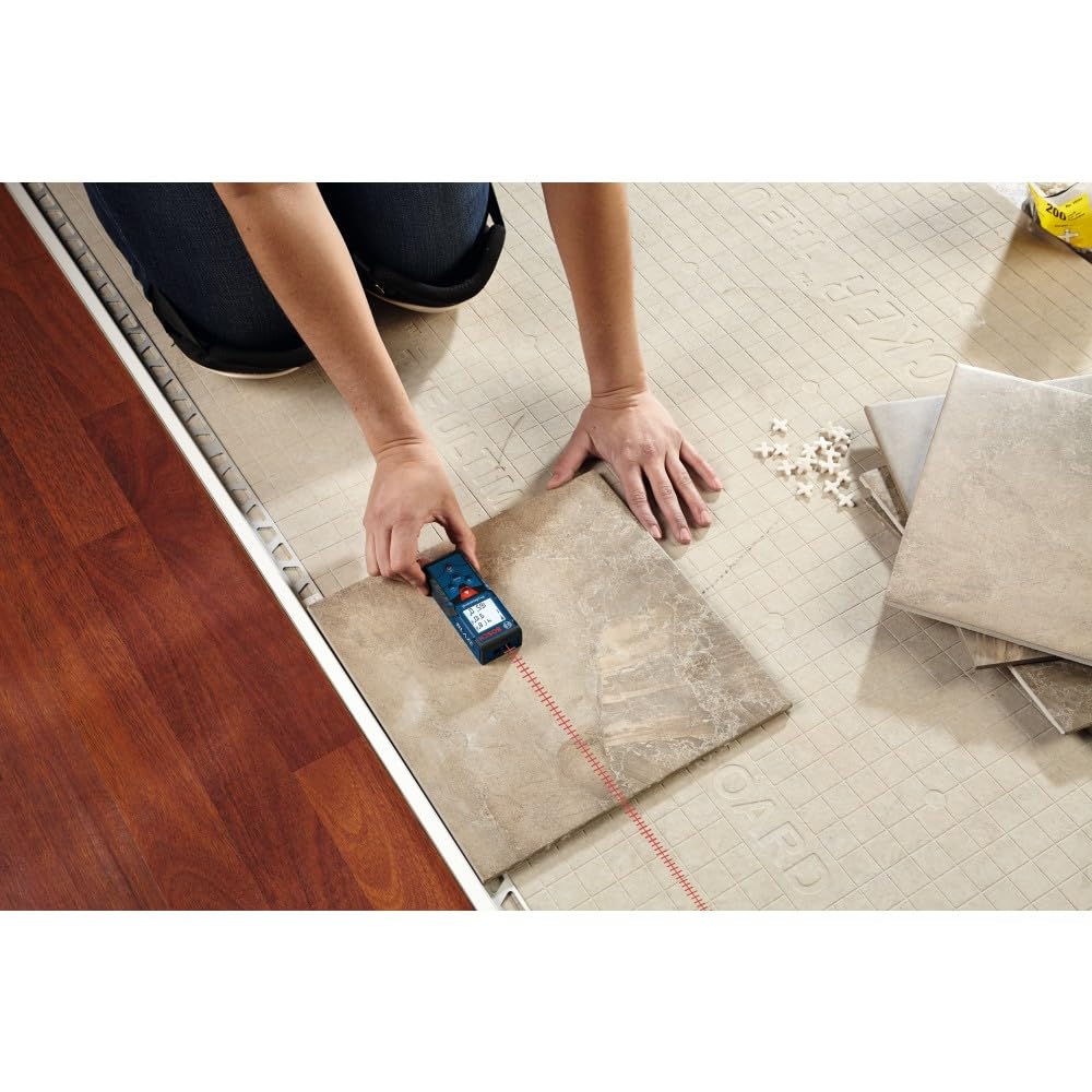 Bosch GLM165-40 Blaze Pro calculates distance, area, volume, and indirect measurements.