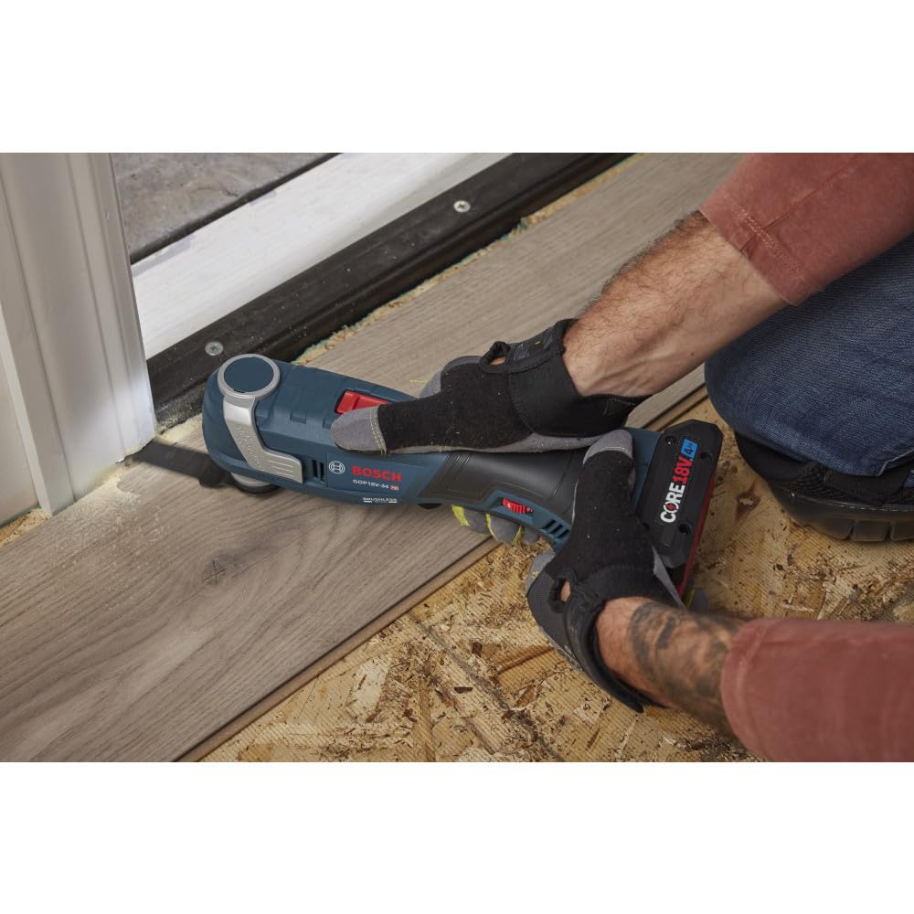 3-4 degree cutting angle on the Bosch GOP18V-34N for efficient angled cuts