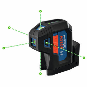 Bosch GPL100-50G green beam front view for quick setup