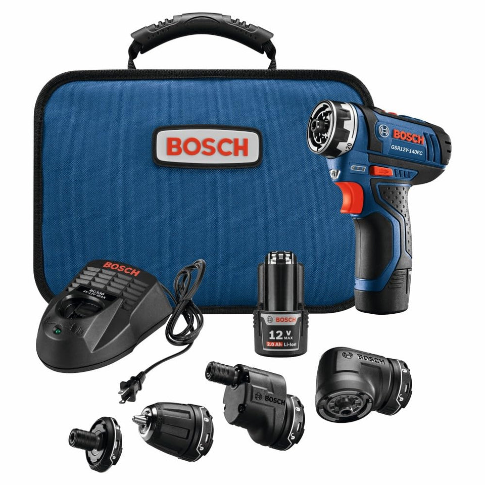 Bosch GSR12V-140FCB22 FlexiClick assembly enables versatile driving and drilling