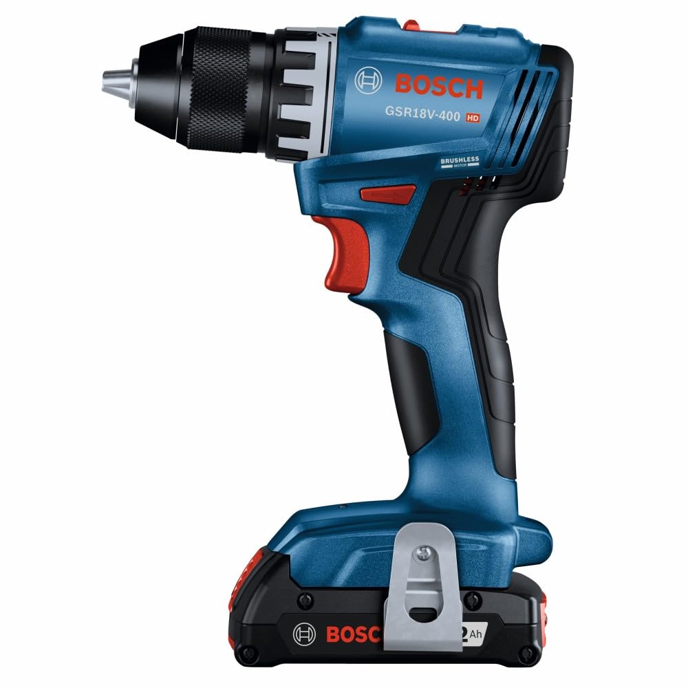 Bosch GSR18V-400B12 ergonomic grip supports comfortable handling
