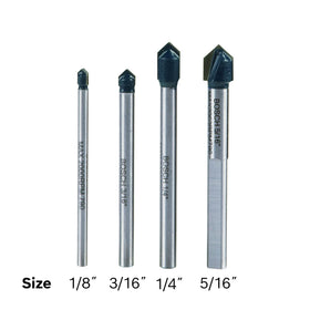 Bosch GT2000 includes four sizes 1/8, 3/16, 1/4, 5/16 inches