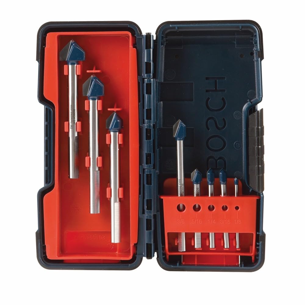Bosch GT3000 glass and tile bit set in case for convenient storage