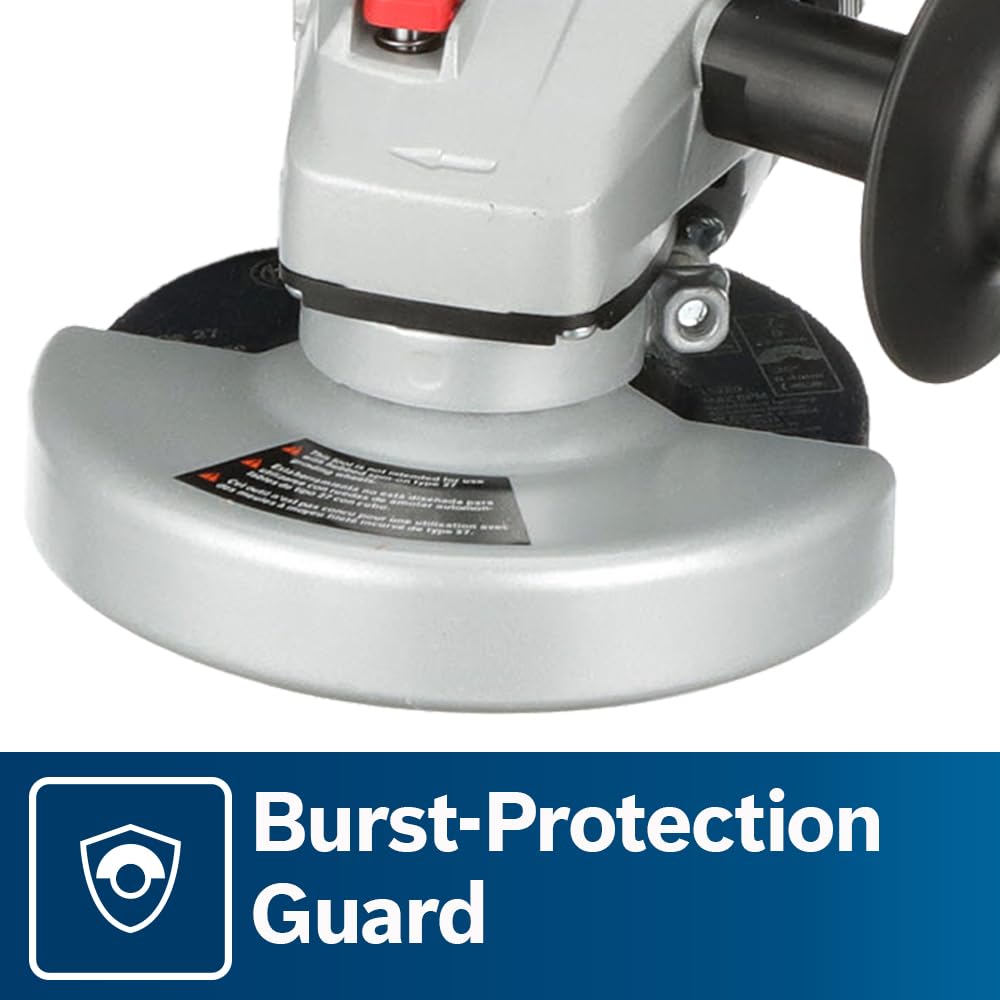 Bosch GWS8-45 large spindle lock enables easy disc changes