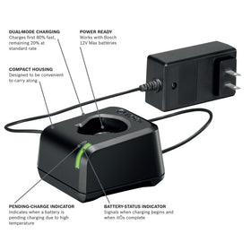 Bosch GXS12V-01N12 battery status indicator shows charging progress