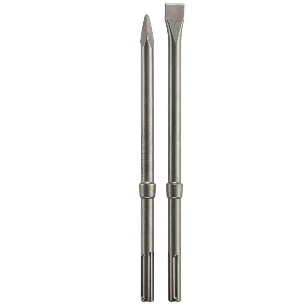 Bosch HS19R2PK SDS-Max chisel set with two chisels for faster material removal.