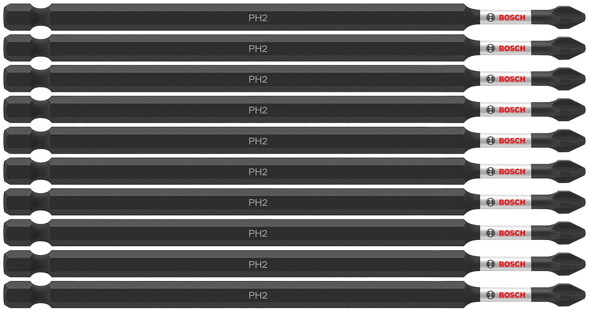 Bosch ITPH26B 10-pack Phillips #2 bit for long-lasting performance with less cam-out