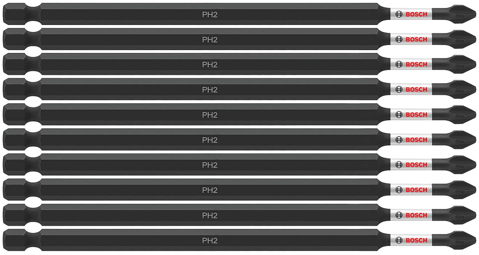 Bosch ITPH26B 10-pack Phillips #2 bit for long-lasting performance with less cam-out