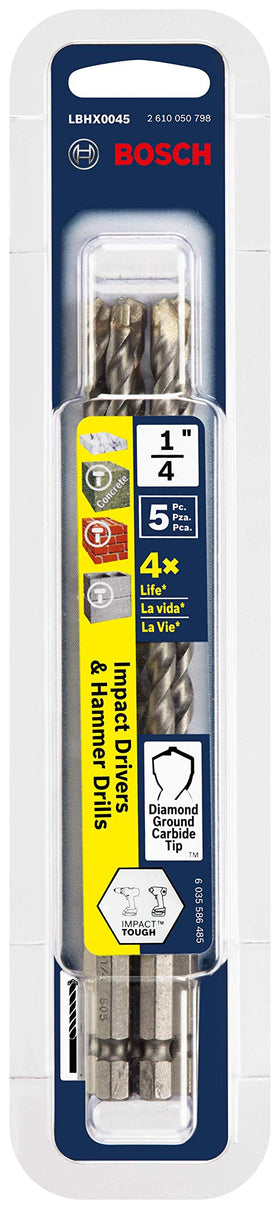 Bosch LBHX0045 diamond-ground carbide tip bit for longer life in hammer drills.