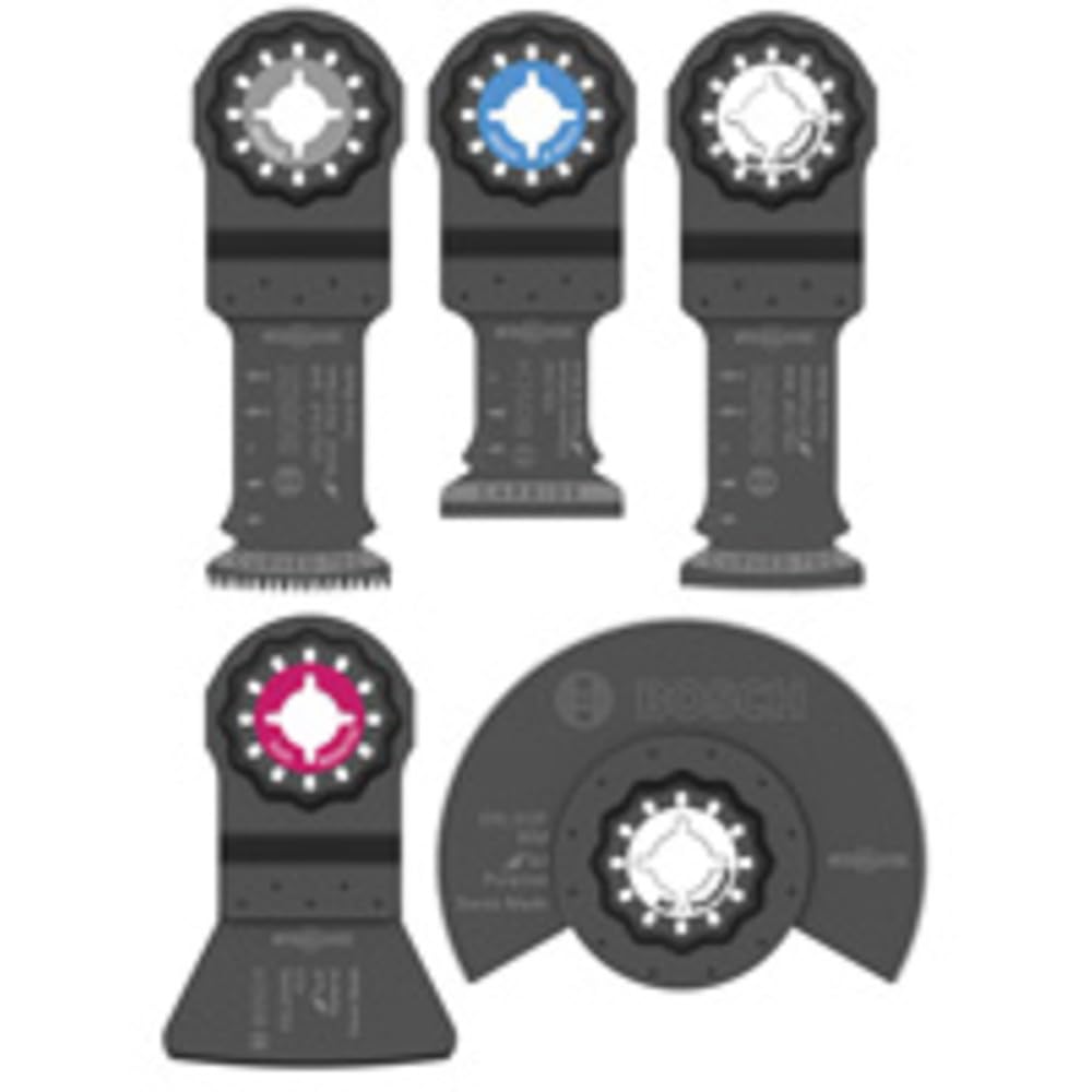 Bosch OSL005C five-piece Starlock blade set for versatile cutting tasks.