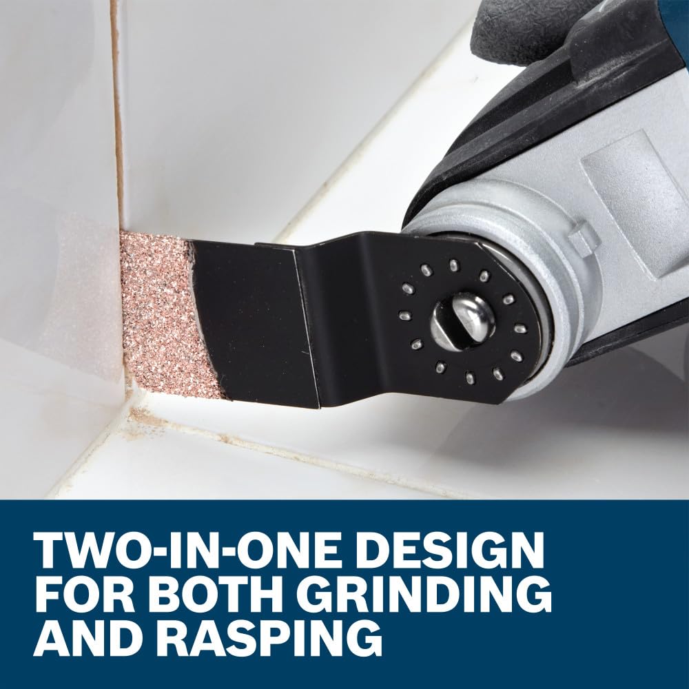 Bosch OSL114CG color-coded interface with laser-etched blade for quick identification.