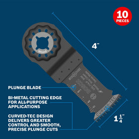 Bosch Starlock blade featuring 3D interface enabling precise torque transfer