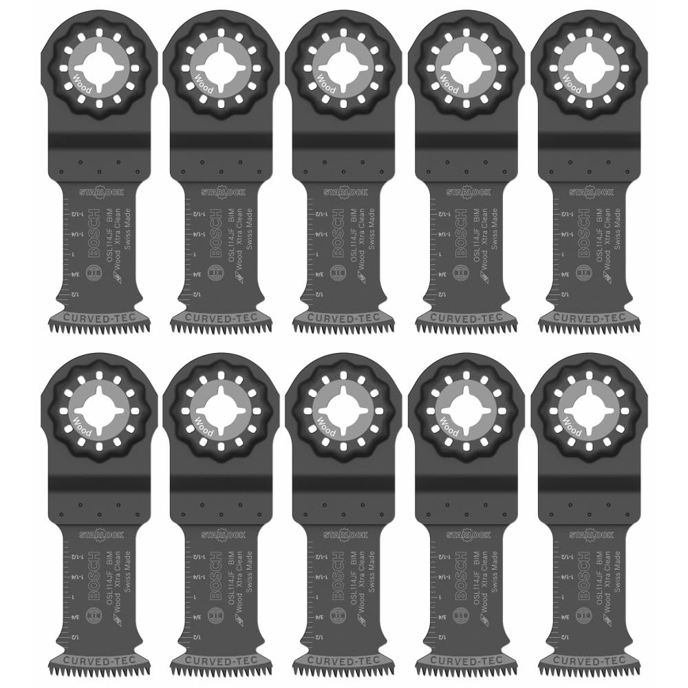 Bosch Starlock bi-metal blade 10-pack with 3D interface for high-torque hardwood cuts