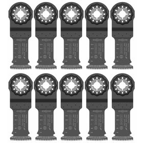 Bosch Starlock bi-metal blade 10-pack with 3D interface for high-torque hardwood cuts