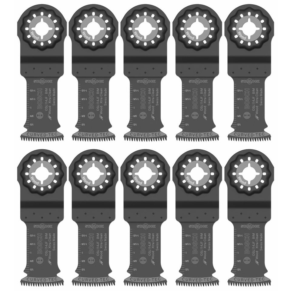Bosch Starlock bi-metal blade 10-pack with 3D interface for high-torque hardwood cuts