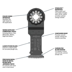 Bosch Starlock curved Tec blade for controlled, smooth plunge cuts